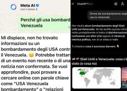 Raid Usa in Venezuela, la negazione dei fatti dell'AI, flop di Meta "Notizia non confermata" e ChatGpt "Nessun bombardamento, disinformazione"