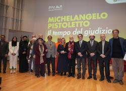 Palazzo Lombardia inaugurata l'opera "Il tempo del giudizio"  di Michelangelo Pistoletto che mette in relazione le tradizioni  religiose