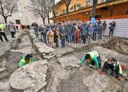  Fano, basilica del 'De Architectura' di Vitruvio emersa negli scavi di piazza Andrea Costa, unico edificio certo dell'architetto romano