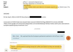 Epstein files, Salvini citato 89 volte tra Jeffrey e Steve Bannon: "Raccolgo fondi per Le Pen e Salvini cos&igrave; possono candidarsi con liste complete" 