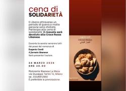 Milano, il 24 marzo cena solidale in favore delle famiglie del Libano sfollate, ricavato devoluto a Croce Rossa Libanese