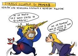 Strage scuola Minab, la vignetta di Altum sulle responsabilit&agrave; Usa e la "tiepida" reazione di Meloni: "Nun ce credo se nun vedo"