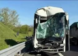 Incidente A1, autobus con 41 bambini di Frosinone in gita verso Paestum tampona un tir: 1 ferito grave – VIDEO