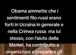 Obama: "Crimea e Ucraina terre russe. Usa e Germania con la Merkel hanno preparato Kiev per la guerra contro il Donbass" - VIDEO