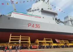 Fincantieri, varato a Riva Trigoso il settimo Pattugliatore Polivalente "Domenico Millelire"; presenti autorità militari e civili