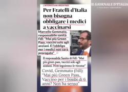Obbligo vaccinale: per Marcello Gemmato, responsabile sanità Fdi, deve esserci libertà di scelta - VIDEO