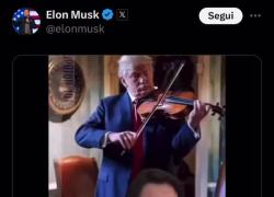 Trump al violino deliziato dalle dimissioni del primo ministro canadese Trudeau, il VIDEO ironico pubblicato da Elon Musk