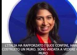 La gaffe dell'ex ministro inglese Braverman: "L'Italia ha costruito un muro con la Turchia, con droni e soldati, io l'ho visto" - VIDEO