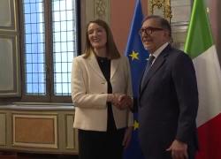 Metsola a Roma, l'incontro con il presidente del Senato La Russa