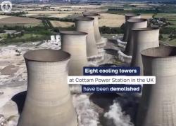 Uk, 8 torri di raffreddamento demolite con una sola detonazione, il Guinnes World Record di Brown and Mason Group, usati 475 kg di esplosivo - VIDEO