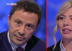 Piazza Pulita, Boccia: "Contratto inesistente", Bocchino: "Sangiuliano non lo ha firmato perché lei diceva falsamente di essere incinta" - VIDEO