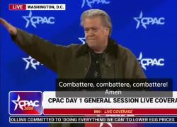 Convention dei conservatori, presunto "saluto romano" di Steve Bannon, ex stratega della Casa Bianca; Bardella annulla il suo discorso - VIDEO