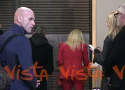 Donatella Versace alla camera ardente di Valentino a Roma