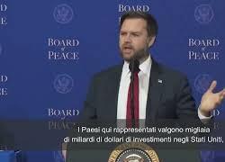 Vance: "Il Board of Peace porter&agrave; grande prosperit&agrave; per gli Stati Uniti"