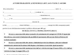 Autocertificazione Covid: ecco il modulo valido in tutta Italia