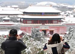Cina: panorama innevato a Pechino (1)