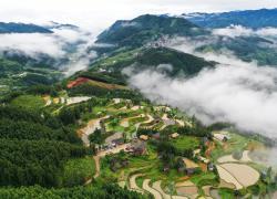 Cina: veduta aerea dei terrazzamenti nel Guizhou 