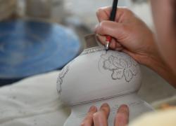 Cina: Anhui, Tianying tramanda ceramica dipinta di Jieshou (1)