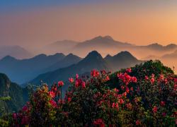 Cina: Henan, veduta della montagna Huangmaojian
