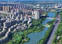 Cina: Ningxia, veduta aerea di Yinchuan (1)