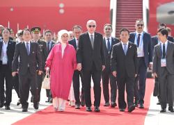 Cina: arrivo del presidente turco Erdogan per il vertice SCO 2025