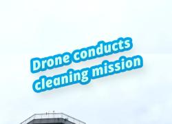 Cina: drone svolge missione di pulizia in aeroporto nella provincia di Hubei