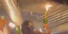 Crans-Montana, il VIDEO dell&rsquo;esatto momento dello scoppio dell&rsquo;incendio: Cyane Panine con candela pirotecnica colpisce pannello su soffitto