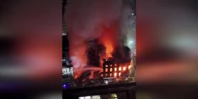 Scozia, maxi incendio in negozio adiacente alla stazione centrale di Glasgow, crollati parzialmente alcuni edifici - VIDEO