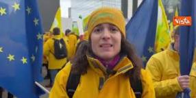 I giovani di Coldiretti tra i manifestanti a Bruxelles per protestare contro Pac e Mercosur