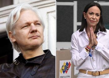Julian Assange contro Mar&iacute;a Corina Machado, la denuncia al Comitato Nobel: "Il Premio per la Pace trasformato in strumento di guerra"