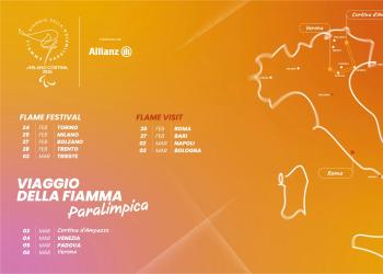 Milano Cortina 2026, il percorso completo della Fiamma Paralimpica, oltre 2.000 km attraverso l&rsquo;Italia, coinvolti 501 tedofori