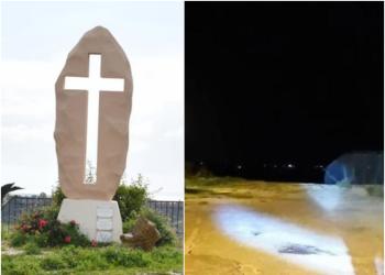 Niscemi, crollata nel burrone la croce monumento-simbolo di resistenza, costruita in ricordo della Chiesa danneggiata nel 1997 - VIDEO