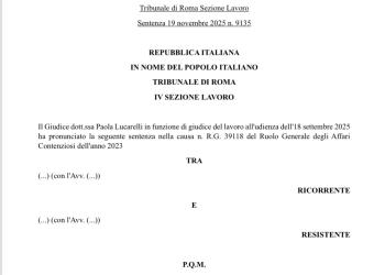 AI, legittimo licenziamento di un dipendente, sostituibile con l'intelligenza artificiale, per motivi di riorganizzazione aziendale - LA SENTENZA del Tribunale di Roma