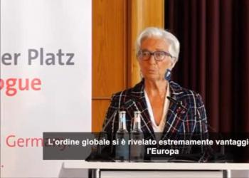 Lagarde: nell'incertezza globale il ruolo dell'euro si pu&ograve; rafforzare