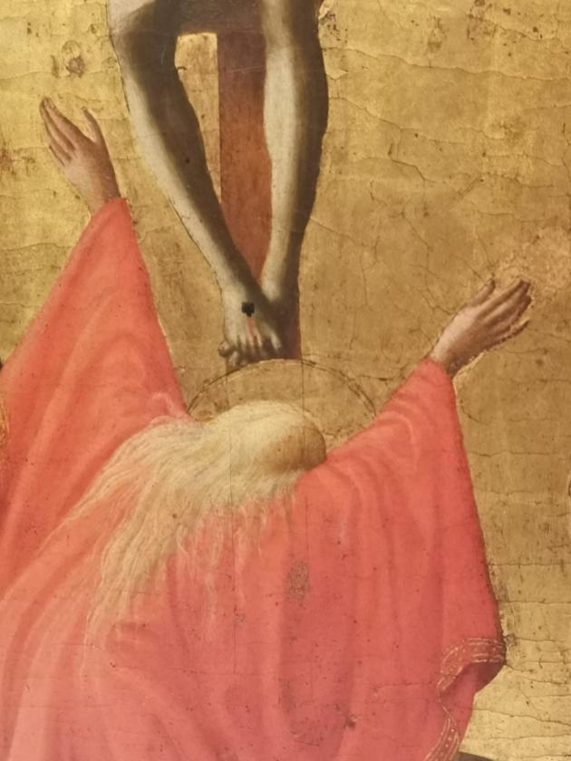 dettaglio della Crocifissione di Masaccio al Museo Diocesano di Milano