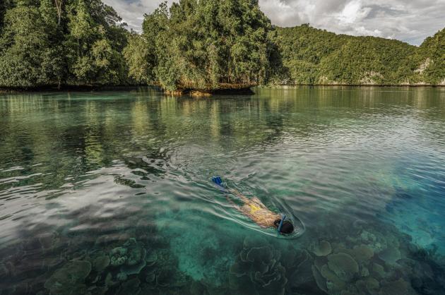 Snorkeling a Palau (Micronesia) courtesy Four Seasons