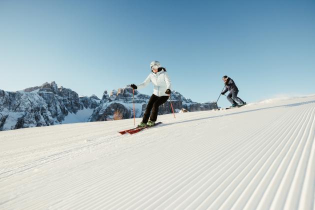 Alta Badia, sciare all'alba