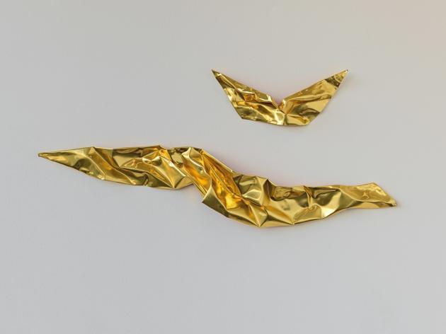 Tiziana Lorenzelli, Saette, 2024, ALUFLEXIA ®, 90 x 260 x 45 cm - 70 x 110 x 30 cm. Ph. by Matteo Piazza