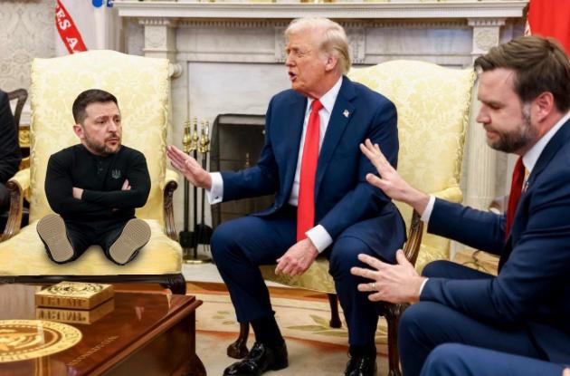 Zelensky-bambino, Trump e JD Vance