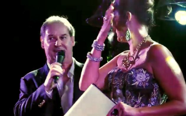 Il principe Guglielmo Giovanelli Marconi sul palco con Francesca Rasi
