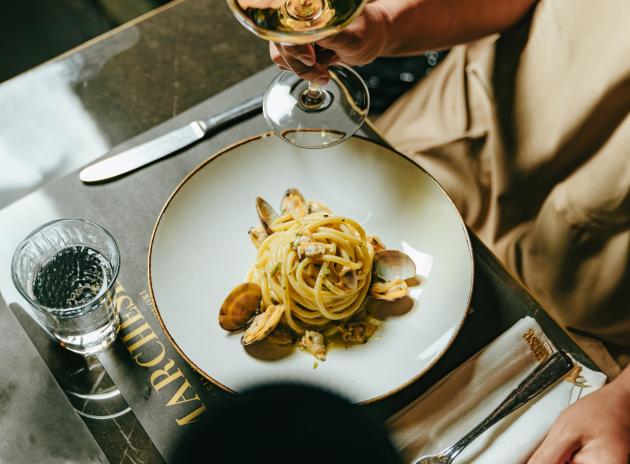 Spaghettone alle vongolo Il Marchese Poltu Quatu (courtesy)