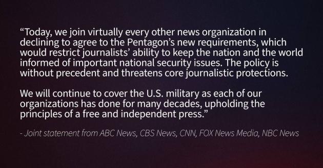 La dichiarazione di CNN, CBS, ABC, FOX e NBC
