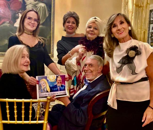Il conte Carlo Piola Caselli con le poetesse Mariù Safier, Antonella Pagano, Antonia Doronzo Manno, Carlotta Ghirardini 