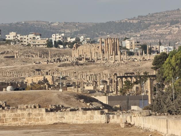 Il sito di Jerash visto dall'alto
