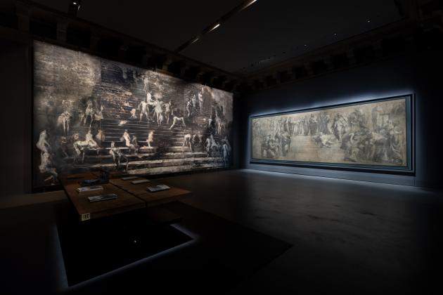 1. La “Scala” di Nicola Samorí accanto alla “Scuola d’Atene” di Raffaello.