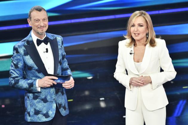 Amadeus e Barbara Palombelli