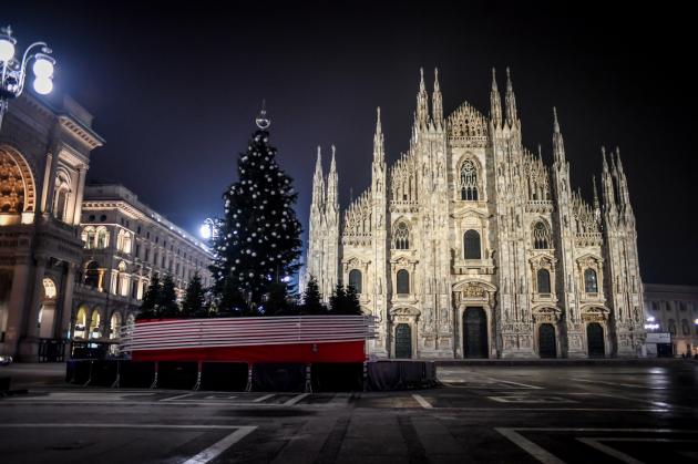 Piazza del Duomo durante il primo gennaio 2021
