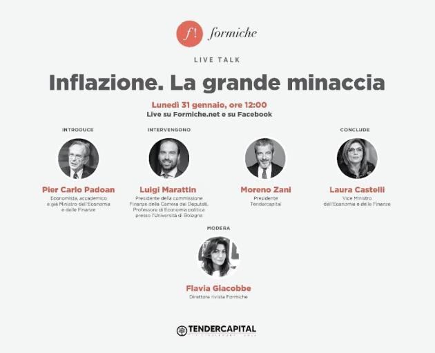 Lunedì 31 gennaio  il live talk di Formiche “Inflazione, la grande minaccia”
