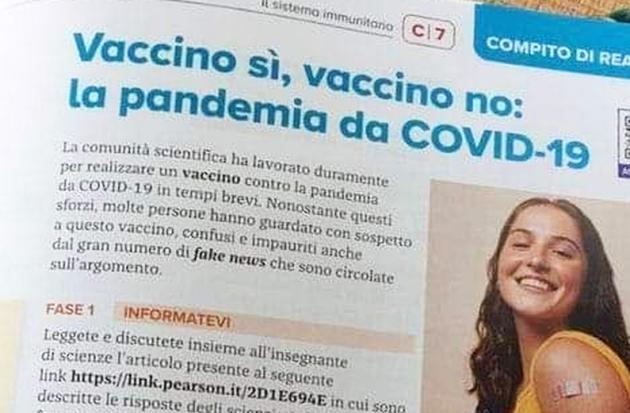 Testo scolastico pro vaccino, con Pearson la propaganda del governo arriva tra gli studenti