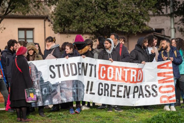 Manifestazione di protesta contro il Green pass